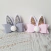 Glitter Bunny Ear Felt Clips