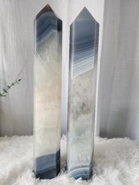 Image 4 of 14" XL Gray Silk Agate Crystal Towers - 2 Styles