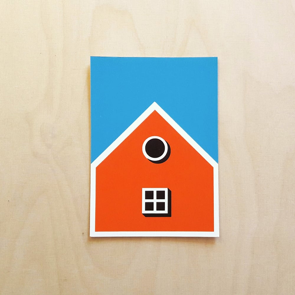 Serigraphie A6 Maison Nordique Rouge Danub