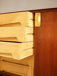 Image 3 of Sideboard with Internal Drawers & Brass Details, Italy 1950s