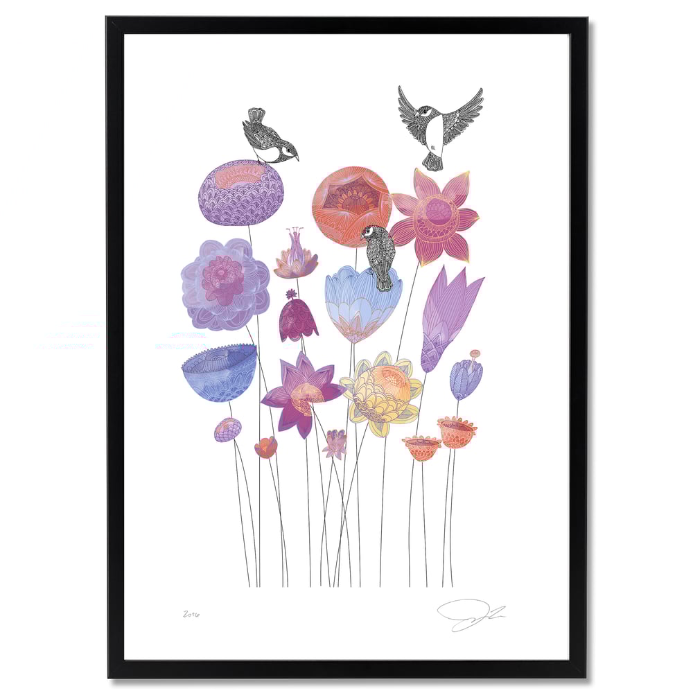Large Print: Spring Flowers & Birds