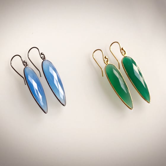 Image of Oblong Drop Color Earrings