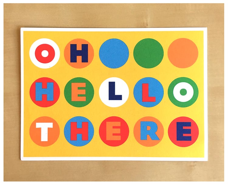 Image of Oh Hello There Dots Postcard 