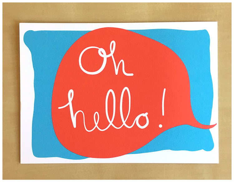 Image of Oh Hello Speech Bubble Postcard 