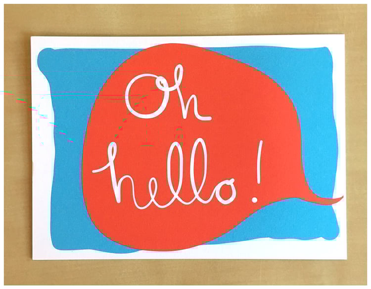 strawberryluna — Oh Hello Speech Bubble Postcard