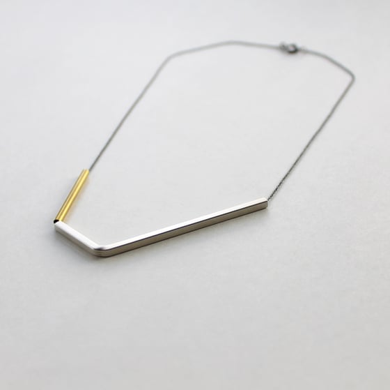 Image of bent square necklace