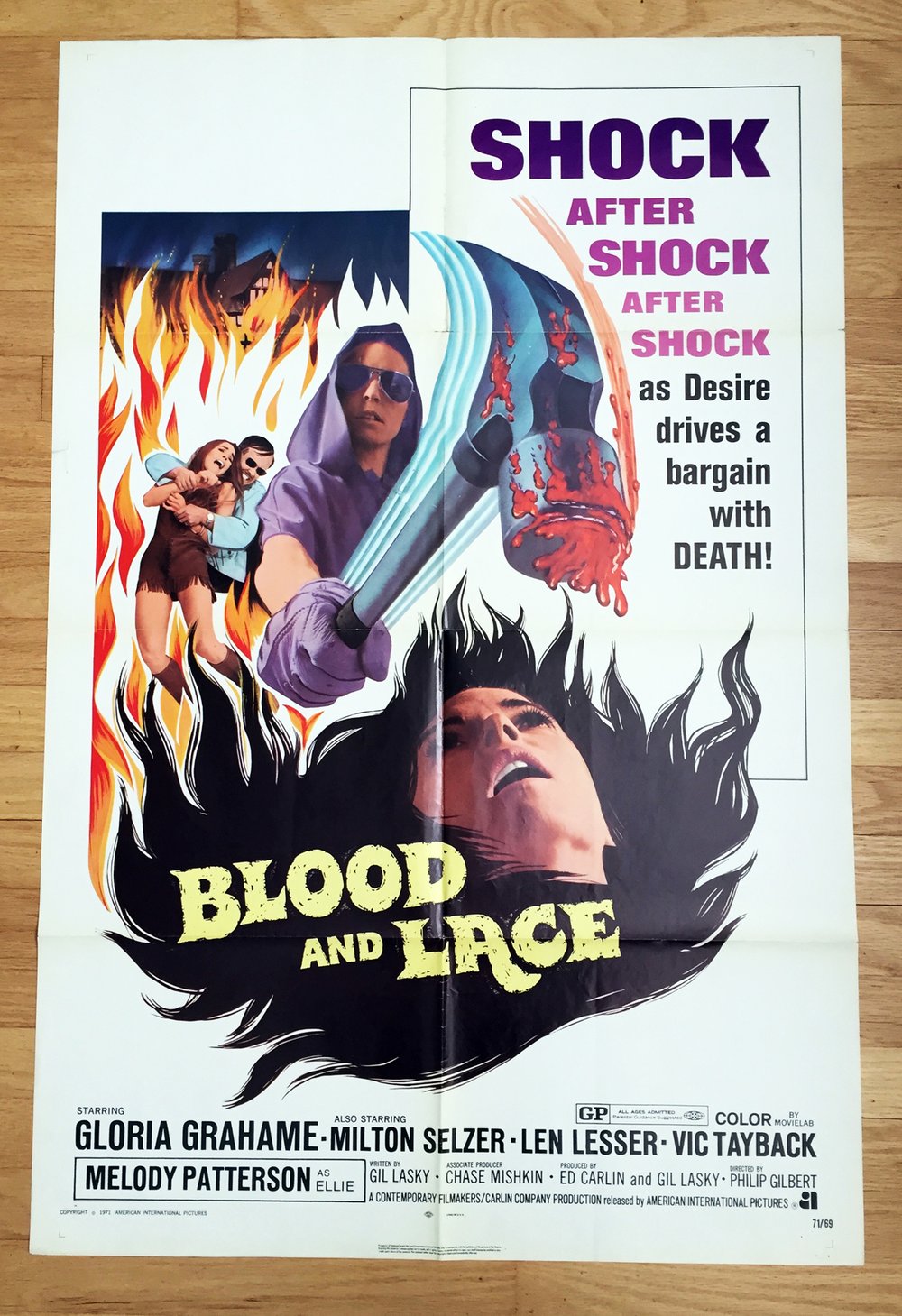 1971 BLOOD & LACE Original U.S. One Sheet Movie Poster