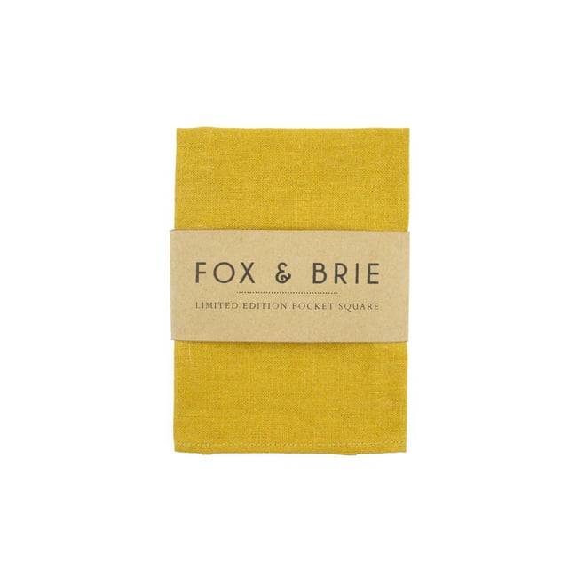 Mustard Linen Pocket Square