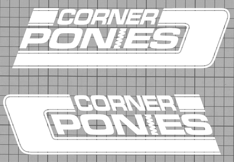 Image of Corner Ponies Decal - White 