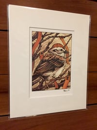 Image 2 of Sparrow Print Matted 8x10