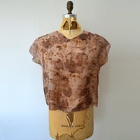 Image 2 of eco print silk tissue tee in rose