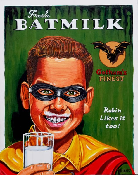 Image of "Fresh Batmilk" signed canvas print
