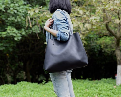 Image of Handmade Vegetable Tanned Full Grain Leather Women Tote Bag, Shopping Bag, Shoulder Bag ZB01
