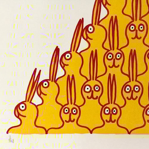 Image of Bunt The Rabbit Pyramid (hand finished print) / Petro