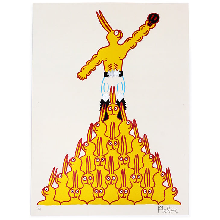 Image of Bunt The Rabbit Pyramid (hand finished print) / Petro