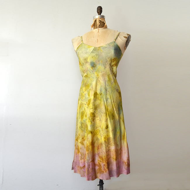 eco print silk slip dress | some things take time