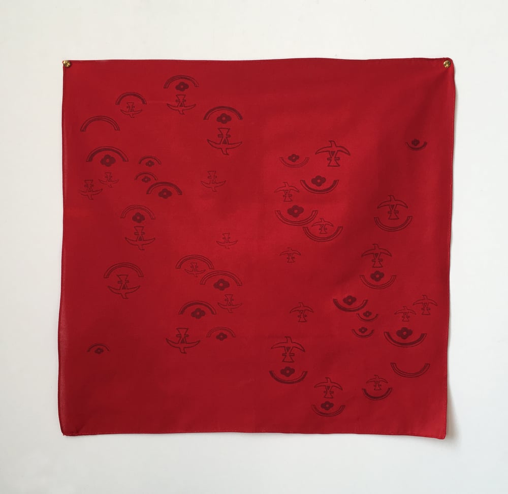 Eagle + Rose Moon Bandana in Red