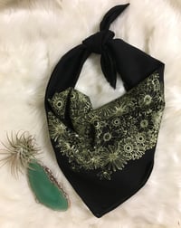 Image 1 of Native Floral Bandana in Black and Gold