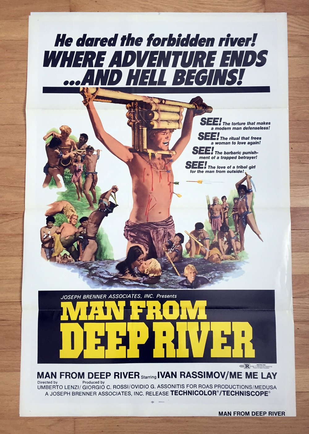 1973 MAN FROM DEEP RIVER Original U.S. One Sheet Movie Poster