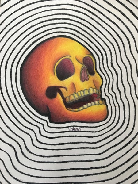 Image of Hypnotic Skull Drawing