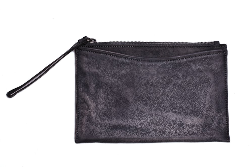 Image of Handmade Full Grain Leather Travel Wallet, Clutch, iPad Bag, Wristlet Bag, Toiletry, Dopp Kit 9060