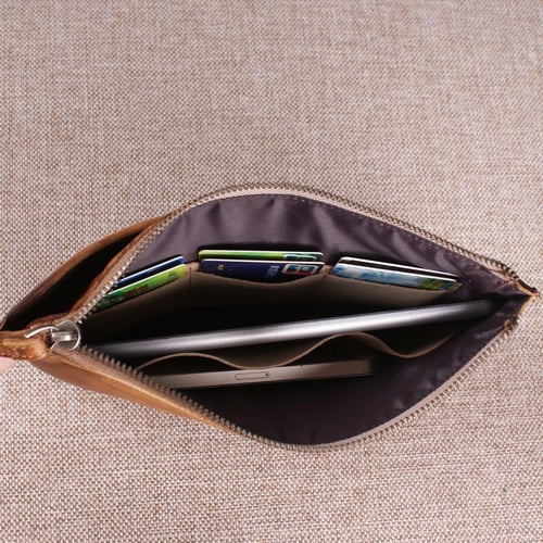 Image of Handmade Full Grain Leather Travel Wallet, Clutch, iPad Bag, Wristlet Bag, Toiletry, Dopp Kit 9060