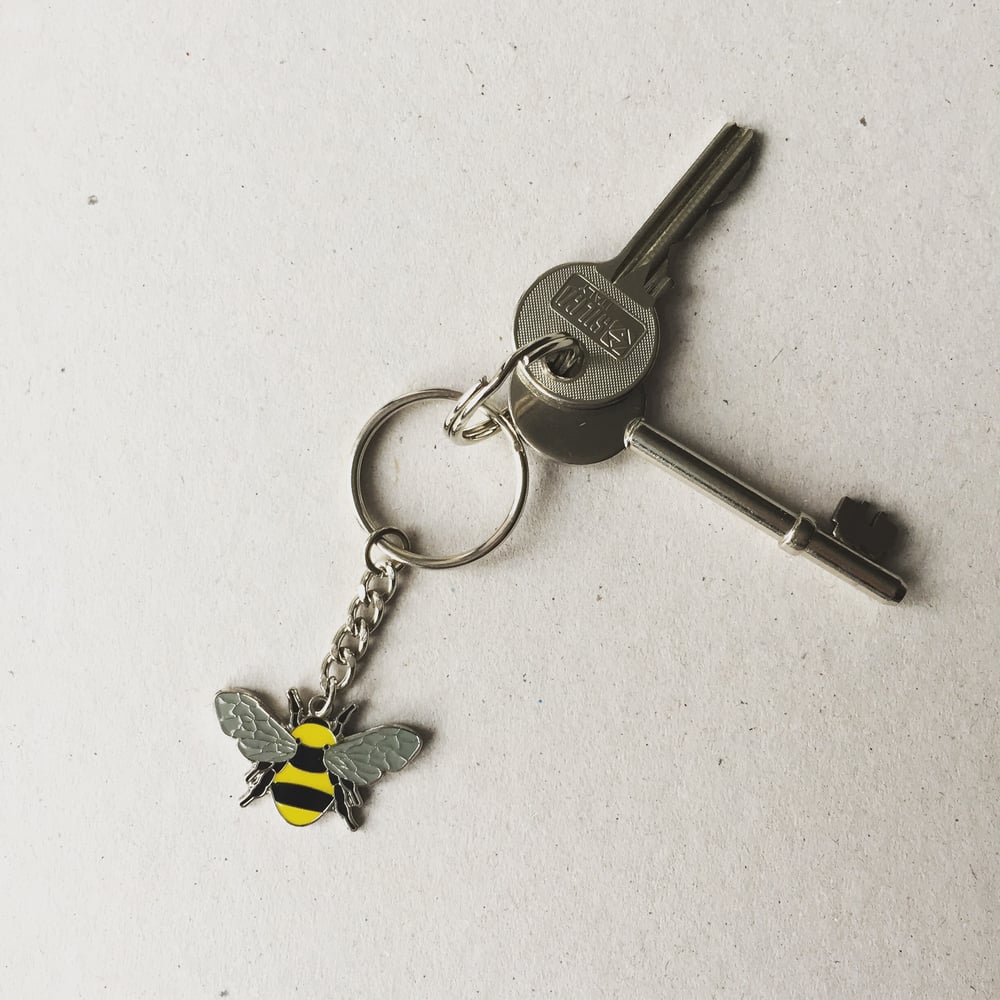 Manchester Bee BeeKeeper Enamel Keyring in Yellow / The Manchester Bee Company