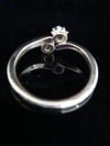 Edwardian 18ct sapphire and diamond twist ring