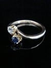 Edwardian 18ct sapphire and diamond twist ring