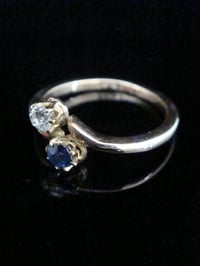 Image 3 of Edwardian 18ct sapphire and diamond twist ring