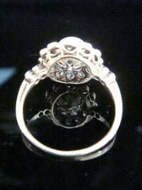 Image 3 of EDWARDIAN 18CT PLATINUM NATURAL CERTIFICATED PEARL & DIAMOND CLUSTER RING