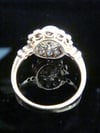 EDWARDIAN 18CT PLATINUM NATURAL CERTIFICATED PEARL & DIAMOND CLUSTER RING