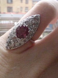 Image 2 of STUNNING ART DECO 18CT RUBY AND DIAMOND MARQUIS RING