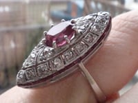 Image 3 of STUNNING ART DECO 18CT RUBY AND DIAMOND MARQUIS RING