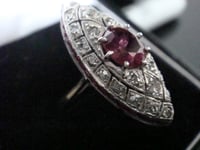 Image 4 of STUNNING ART DECO 18CT RUBY AND DIAMOND MARQUIS RING