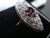 STUNNING ART DECO 18CT RUBY AND DIAMOND MARQUIS RING