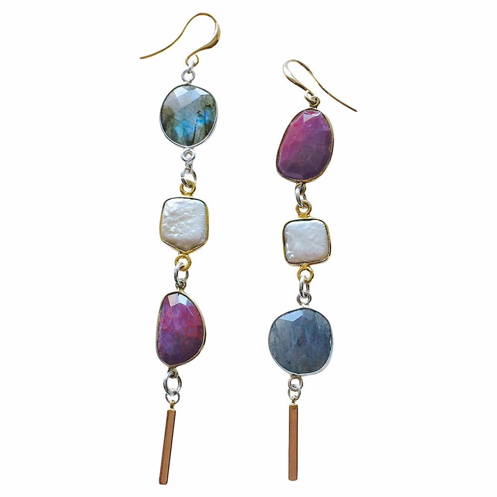 Image of FLIRT WITH SPARKLE MISMATCHED EARRINGS