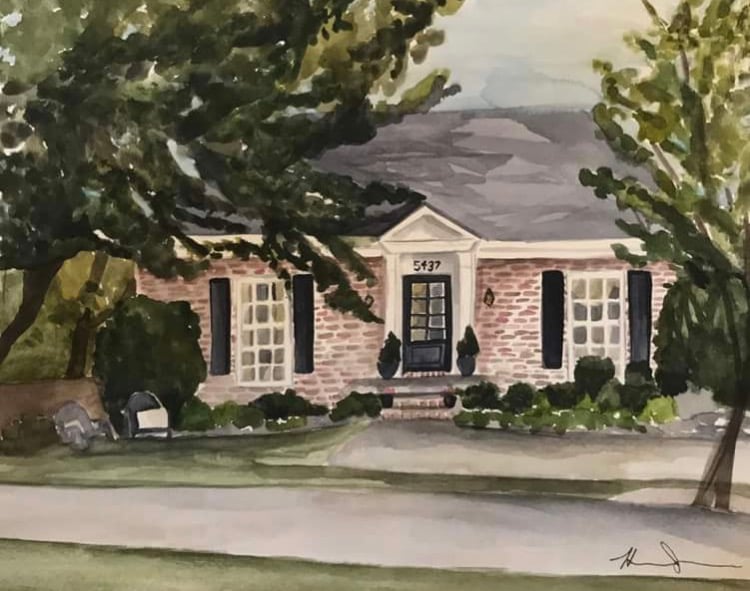 Image of 8x10 Custom Watercolor House Portrait