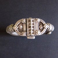 Image 1 of Antique Silver Tribal Hinged Bangle