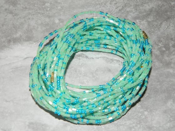 Image of Aqua and blue jewel waist bead