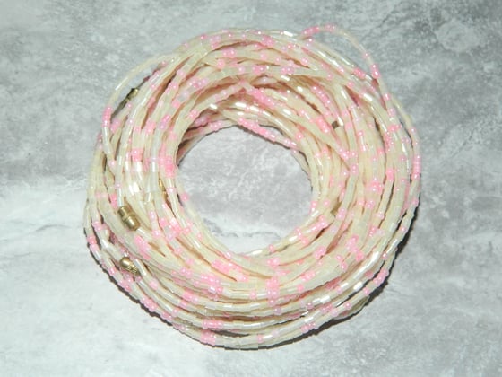Image of Pearl and pink glass bead