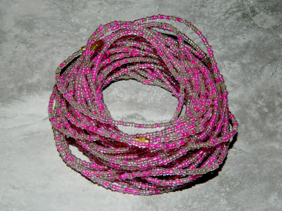 Image of Magenta and Clear waist bead
