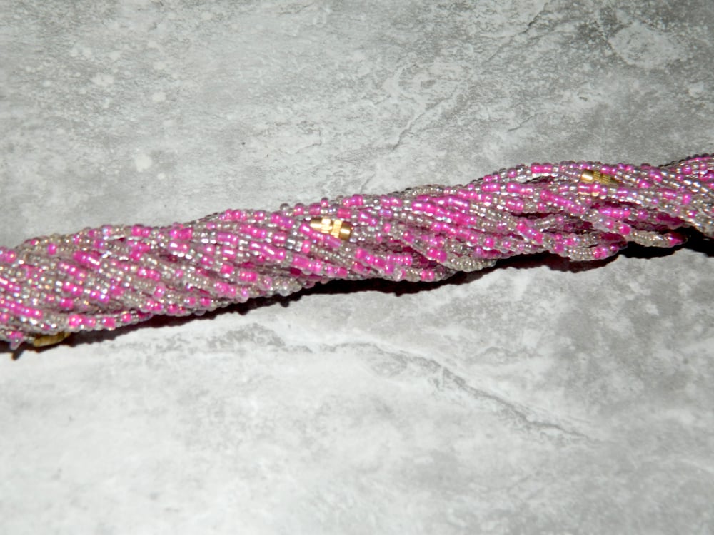 Image of Magenta and Clear waist bead
