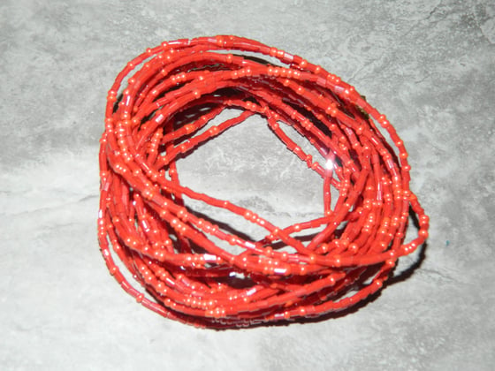 Image of Red jewel waist bead