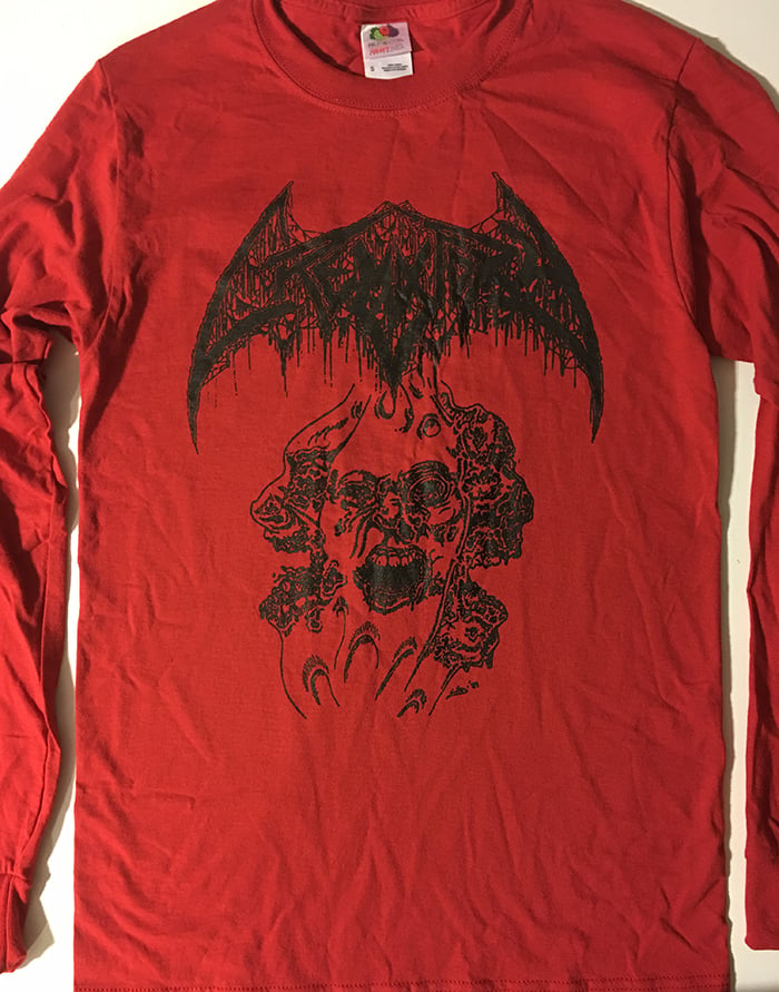 Image of Crematory " Three Faces " T shirt Red Long Sleeve