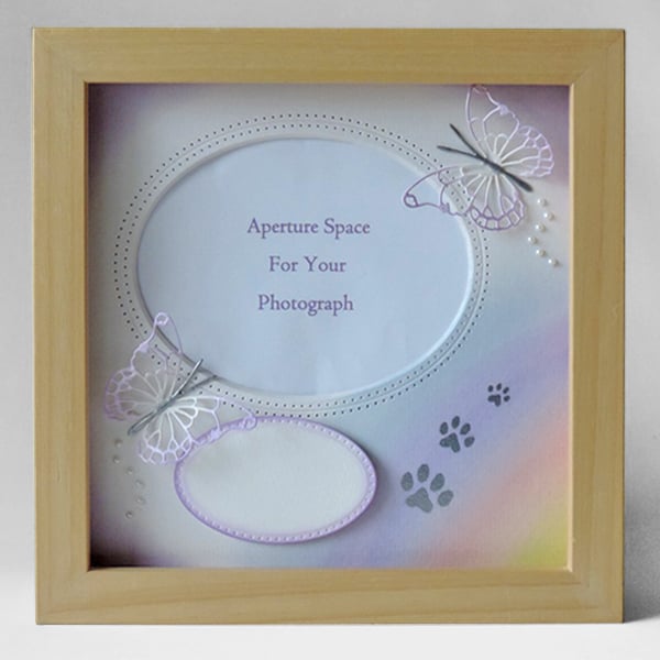 Image of Paw Print Rainbow and Butterflies (00178) Free Postage and Packing