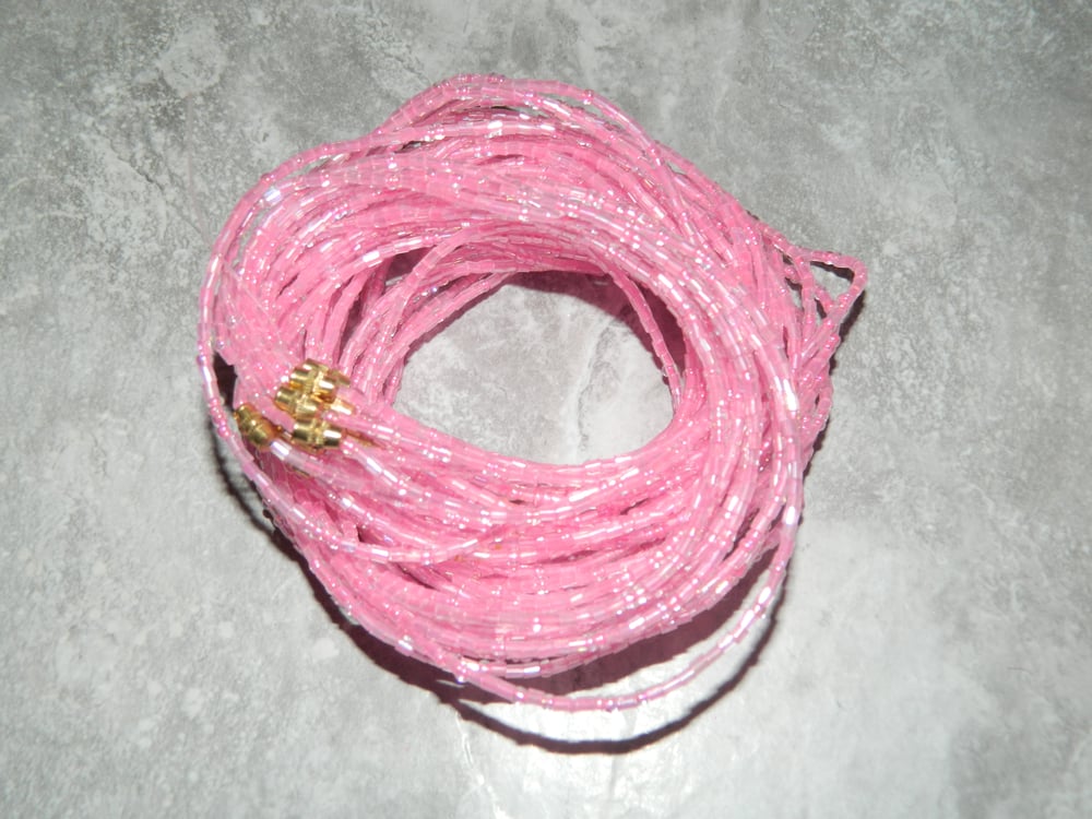 Image of Pink glass waist bead