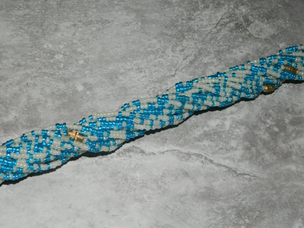 Image of Sky blue and white waist bead
