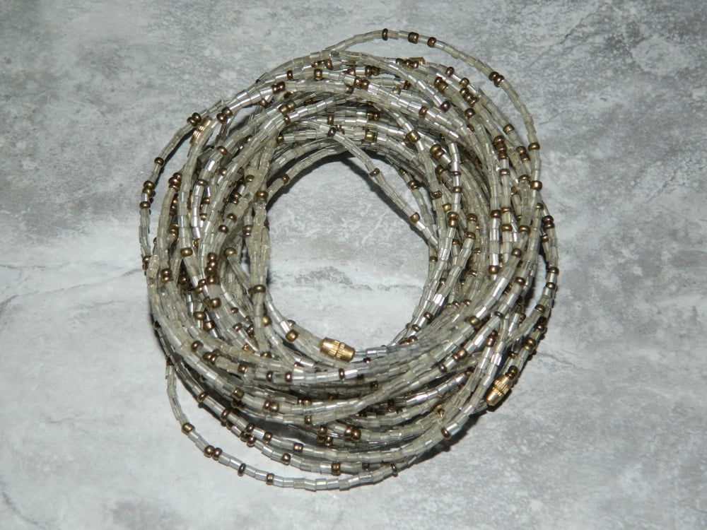 Image of Clear and gold glass bead
