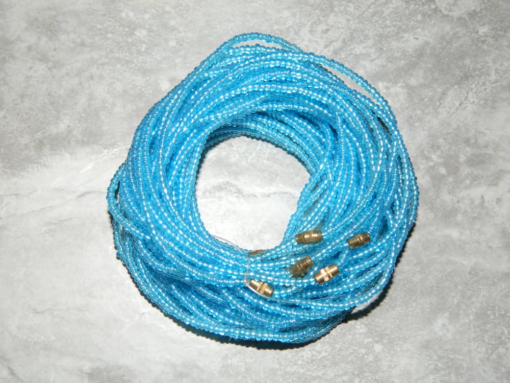 Image of Clear blue waist bead